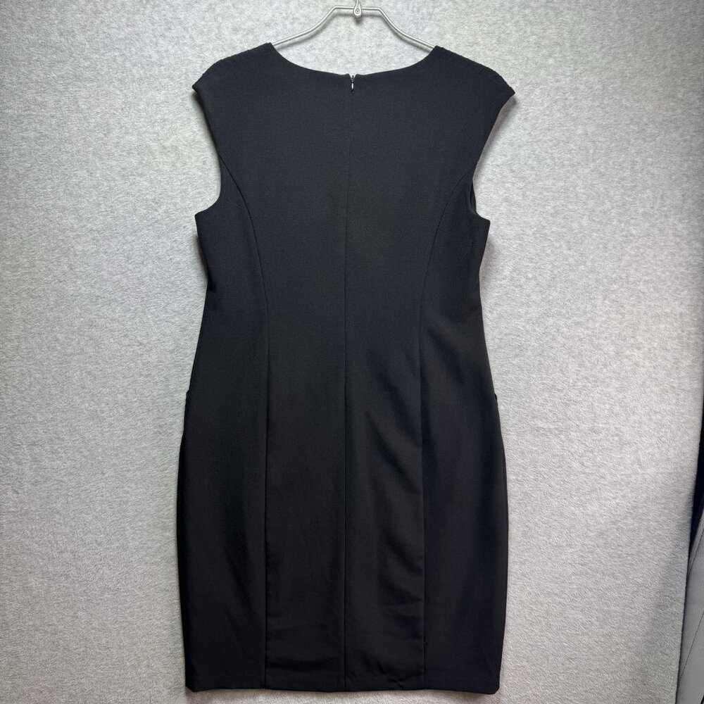 Kasper Dress Womens 14 Black Sleeveless Lined Career Zip up - Picture 2 of 11